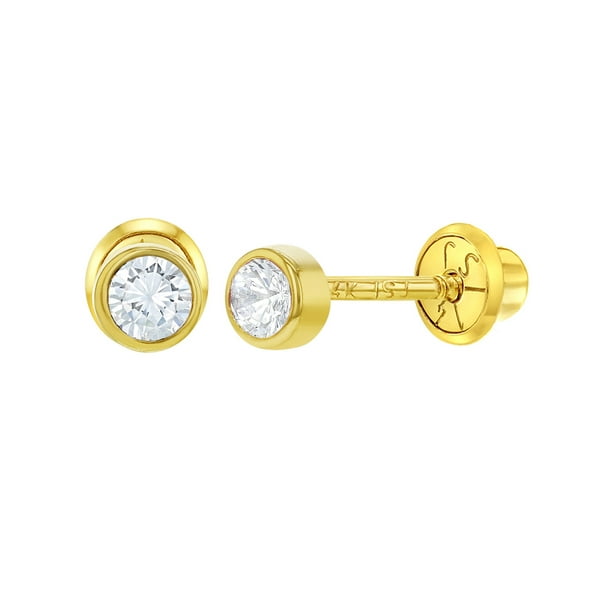 14k Yellow Gold April Clear CZ Flower Leaves Screw Back Earrings Measures 11x6mm Jewelry Gifts for Women 14k Yellow Gold April Clear CZ Flower Leaves Screw Back Earrings Measures 11x6mm Jewelry Gifts for Women